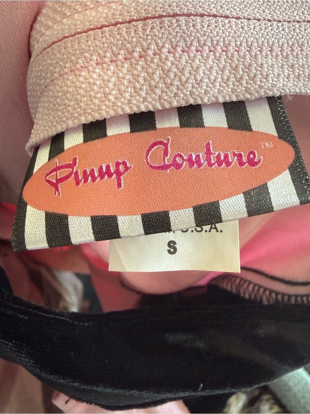 Pinup Couture Pink and Black Lingerie Top - Small